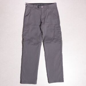 prAna Stretch Zion Belted Convertible Cargo Outdoor Hiking Pants Gray Mens 32x32